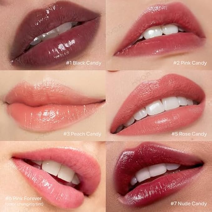 KYDA بلسم شفاه ملون أسود من قطعتين، بلسم شفاه مرطب مع تركيبة شفافة، لمسة لامعة طبيعية، بلسم شفاه مرطب للشفاه الجافة، حلوى سوداء - Image 2